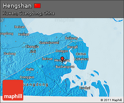 Political 3D Map of Hengshan
