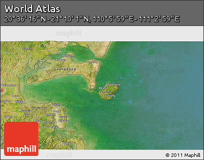 Satellite 3D Map of the Area around 20° 53' 8" N, 110° 34' 29" E