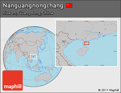 Gray Location Map of Nanguangnongchang