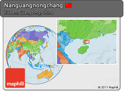 Political Location Map of Nanguangnongchang