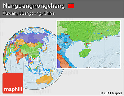 Political Location Map of Nanguangnongchang