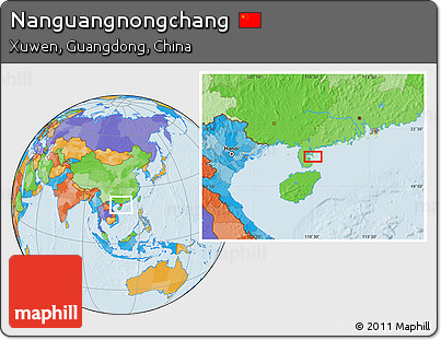 Political Location Map of Nanguangnongchang