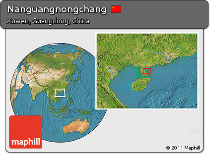 Satellite Location Map of Nanguangnongchang