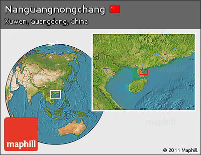 Satellite Location Map of Nanguangnongchang