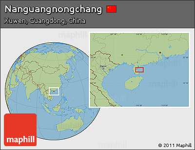 Savanna Style Location Map of Nanguangnongchang