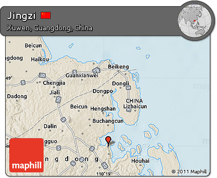 Shaded Relief Map of Jingzi