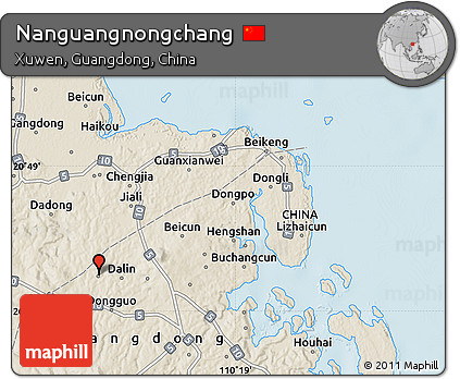 Shaded Relief Map of Nanguangnongchang