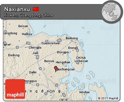 Shaded Relief Map of Naxianxu
