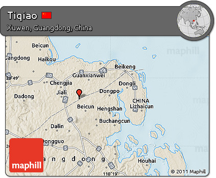 Shaded Relief Map of Tiqiao