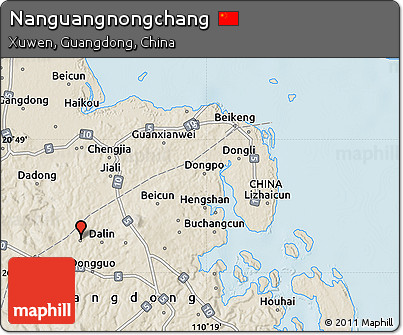 Shaded Relief Map of Nanguangnongchang