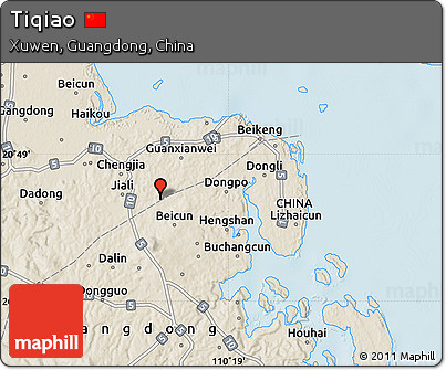 Shaded Relief Map of Tiqiao