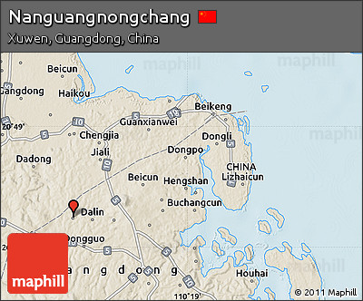 Shaded Relief Map of Nanguangnongchang