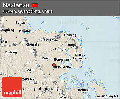 Shaded Relief Map of Naxianxu