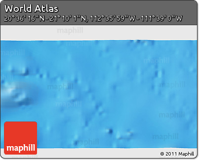 Physical 3D Map of the Area around 20° 53' 8" N, 112° 7' 30" W
