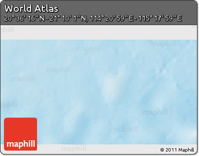 Physical 3D Map of the Area around 20° 53' 8" N, 114° 49' 29" E