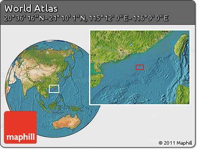 Satellite Location Map of the Area around 20° 53' 8" N, 115° 40' 30" E