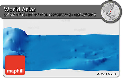 Physical Panoramic Map of the Area around 20° 53' 8" N, 123° 19' 29" E