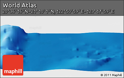 Physical Panoramic Map of the Area around 20° 53' 8" N, 123° 19' 29" E