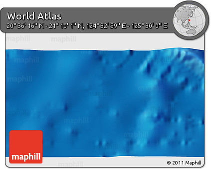 Physical 3D Map of the Area around 20° 53' 8" N, 125° 1' 30" E