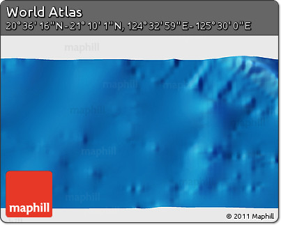 Physical 3D Map of the Area around 20° 53' 8" N, 125° 1' 30" E
