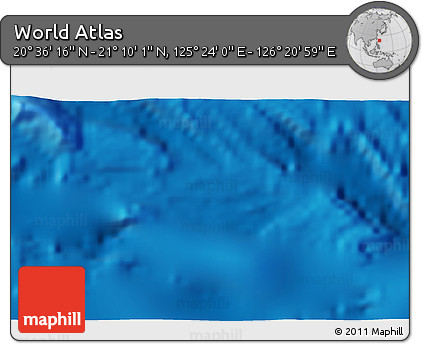 Physical 3D Map of the Area around 20° 53' 8" N, 125° 52' 30" E
