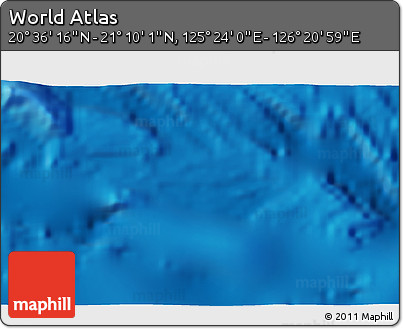 Physical 3D Map of the Area around 20° 53' 8" N, 125° 52' 30" E