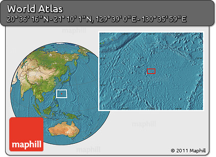 Satellite Location Map of the Area around 20° 53' 8" N, 130° 7' 30" E
