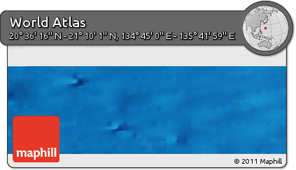Physical Panoramic Map of the Area around 20° 53' 8" N, 135° 13' 29" E