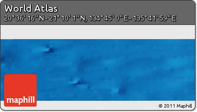 Physical Panoramic Map of the Area around 20° 53' 8" N, 135° 13' 29" E