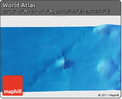 Physical 3D Map of the Area around 20° 53' 8" N, 136° 4' 29" E