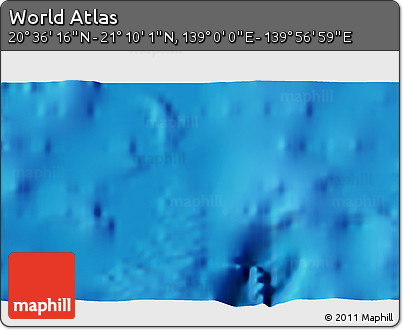 Physical 3D Map of the Area around 20° 53' 8" N, 139° 28' 29" E