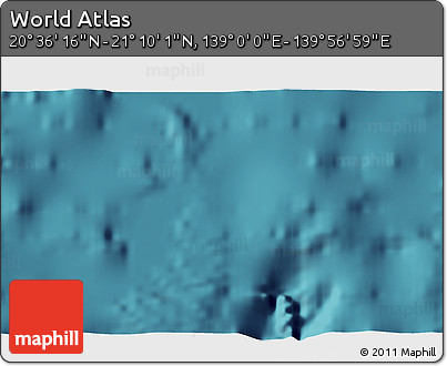 Satellite 3D Map of the Area around 20° 53' 8" N, 139° 28' 29" E