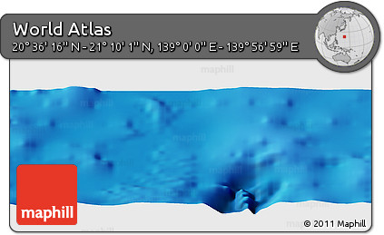 Physical Panoramic Map of the Area around 20° 53' 8" N, 139° 28' 29" E