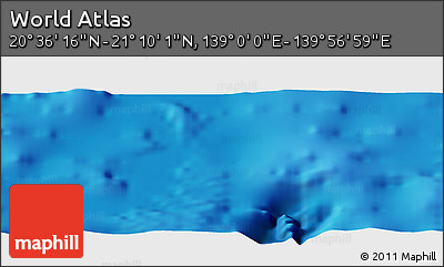 Physical Panoramic Map of the Area around 20° 53' 8" N, 139° 28' 29" E
