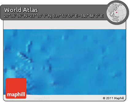 Physical 3D Map of the Area around 20° 53' 8" N, 140° 19' 29" E