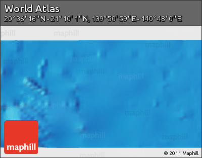Physical 3D Map of the Area around 20° 53' 8" N, 140° 19' 29" E