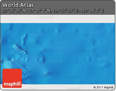 Physical 3D Map of the Area around 20° 53' 8" N, 140° 19' 29" E