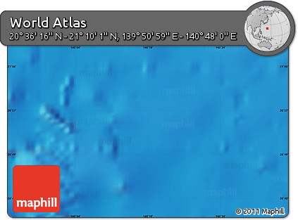 Physical Map of the Area around 20° 53' 8" N, 140° 19' 29" E