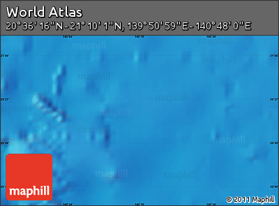 Physical Map of the Area around 20° 53' 8" N, 140° 19' 29" E