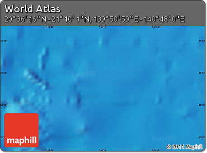 Physical Map of the Area around 20° 53' 8" N, 140° 19' 29" E