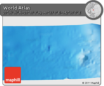 Physical 3D Map of the Area around 20° 53' 8" N, 142° 1' 30" E