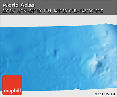 Physical 3D Map of the Area around 20° 53' 8" N, 142° 1' 30" E