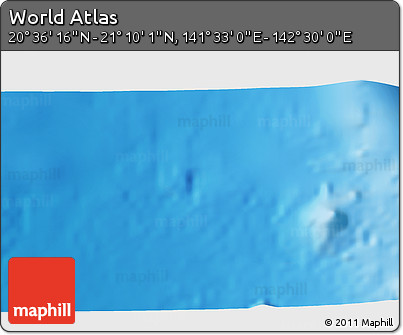 Physical 3D Map of the Area around 20° 53' 8" N, 142° 1' 30" E