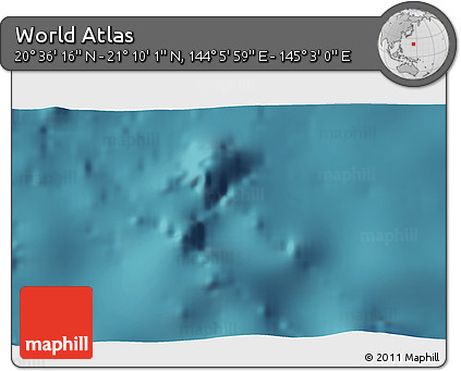 Satellite 3D Map of the Area around 20° 53' 8" N, 144° 34' 29" E