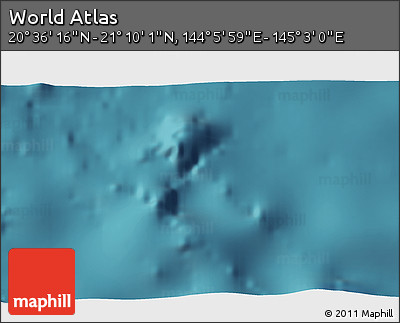 Satellite 3D Map of the Area around 20° 53' 8" N, 144° 34' 29" E