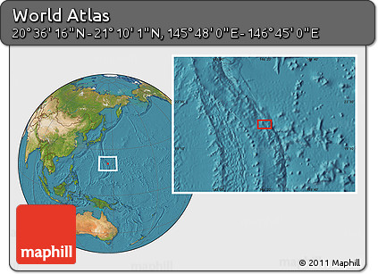 Satellite Location Map of the Area around 20° 53' 8" N, 146° 16' 30" E