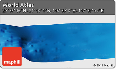 Physical Panoramic Map of the Area around 20° 53' 8" N, 147° 7' 30" E
