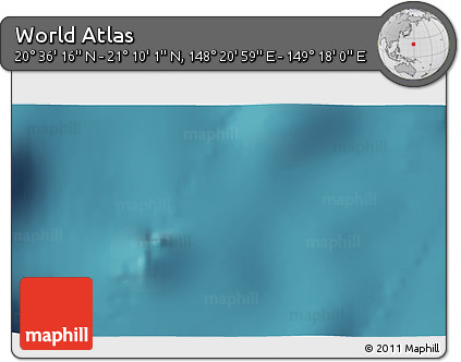 Satellite 3D Map of the Area around 20° 53' 8" N, 148° 49' 29" E