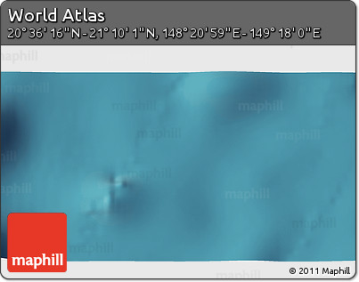 Satellite 3D Map of the Area around 20° 53' 8" N, 148° 49' 29" E