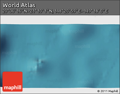 Satellite 3D Map of the Area around 20° 53' 8" N, 148° 49' 29" E
